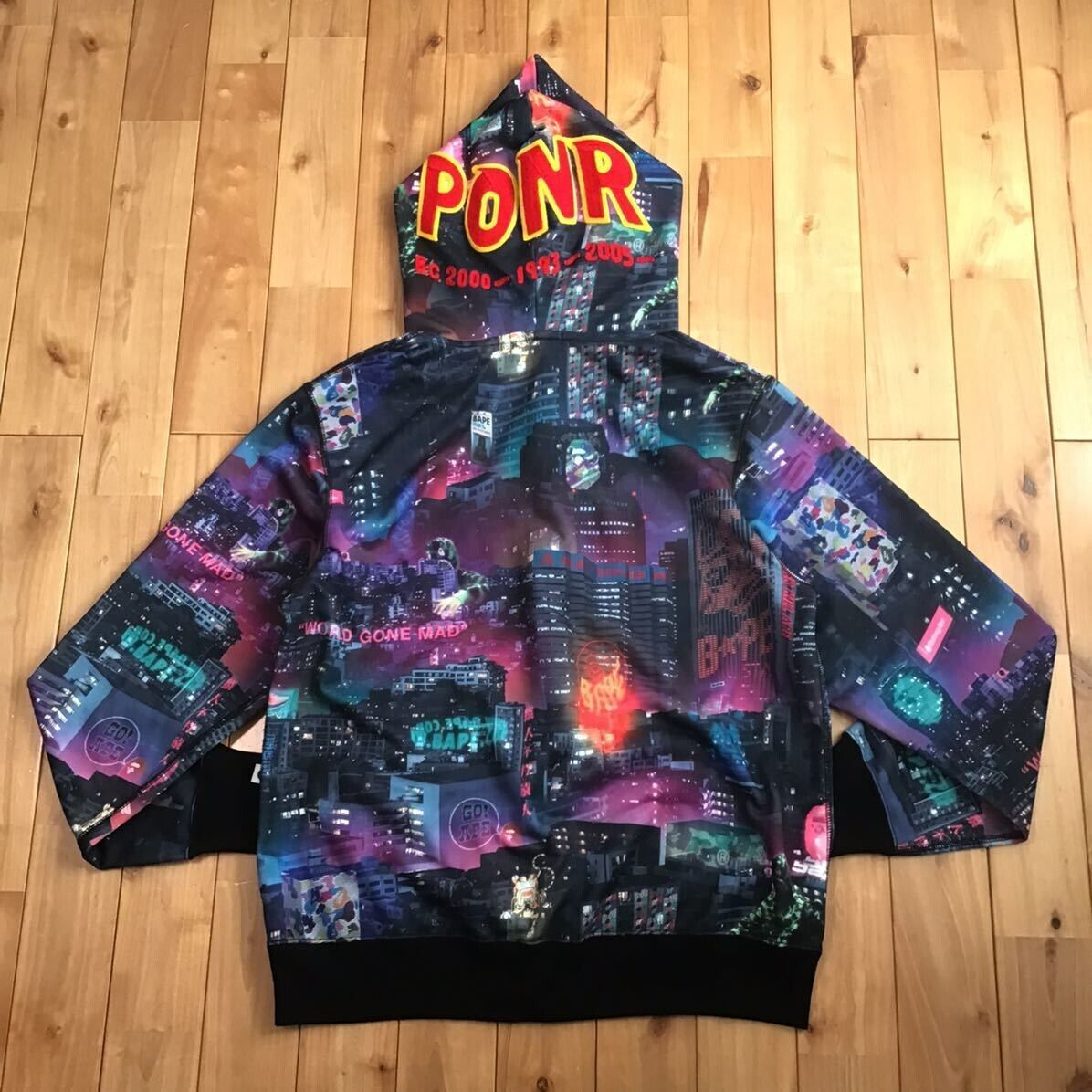 BAPE NEON TOKYO Shark full zip hoodie A Bathing Ape Size XL BAPE NEON TOKYO Shark full zip hoodie A Bathing Ape Size XL