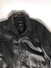 Vtg Distress Eddie Bauer Supernatural Field Button Brown Leather Jacket Sz L