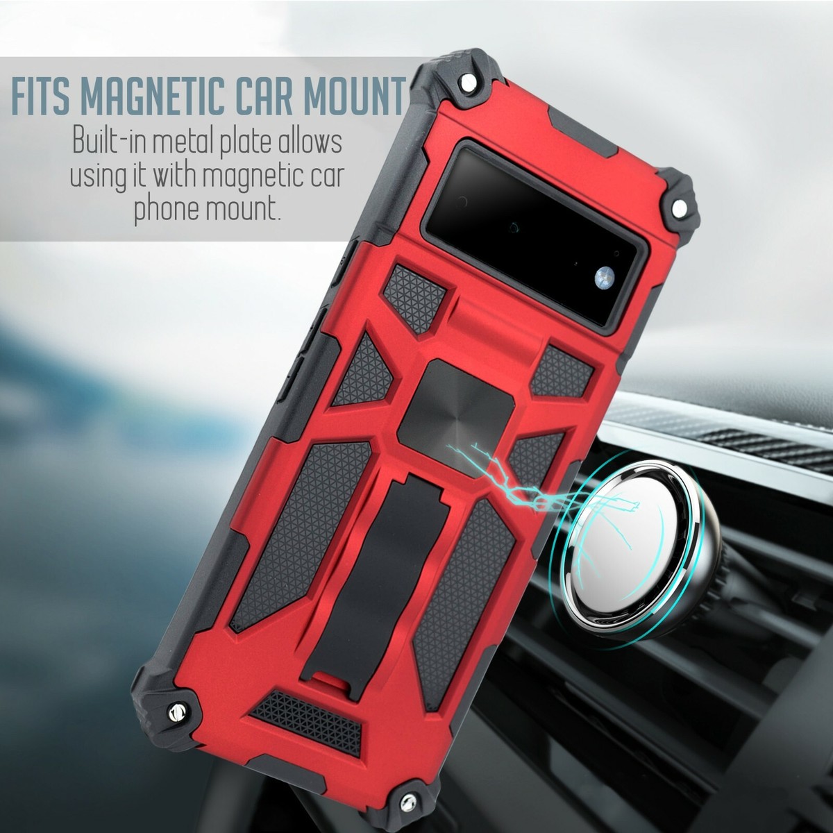 Magnetic Kickstand Case For Google Pixel 6 & 6 Pro - Full Body Armor Protection
