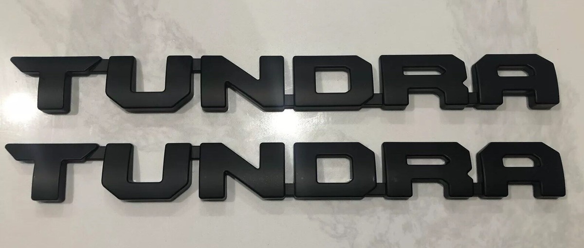 2x TUNDRA Letter Door Emblm Nameplate Matte Black (Fits Toyota