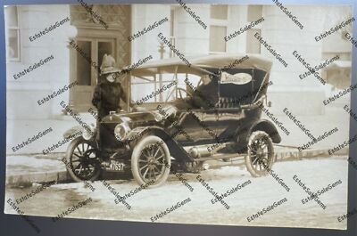 RPPC 1914 Maxwell automobile motor car w/ NY Dealer plates Real Photo Postcard