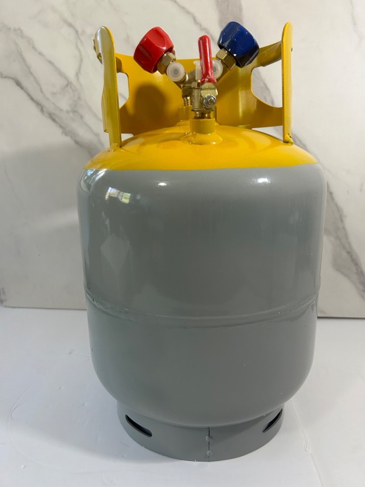 Fahkns Refrigerant Recovery Tank 30LB Double Valve for Liquid/Steam
