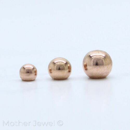 ROSE GOLD IP BELLY BODY JEWELLERY LABRET EYEBROW SPARE 14G REPLACEMENT BALL - Foto 1 di 11