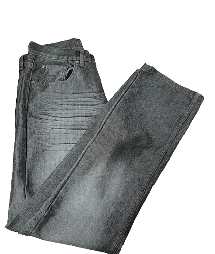 Old Skool Mens Jeans 30 X 32 Shiny Metallic Black distressed - Picture 5 of 5