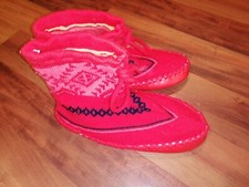 Dandy Line Womens Girls Red Sleepers Size 9.5-10.5 XL Made in Taiwan Leather