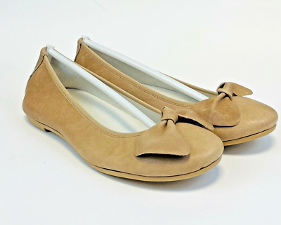 Damen Sommer Schuhe Größe 36 - Beige Taupe Ballerina mit Schleife