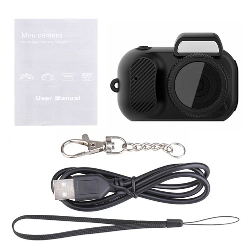 Llavero retro negro cámara mejorada 1080P HD mini cámara DV para estudiantes niños - Imagen 13 de 13