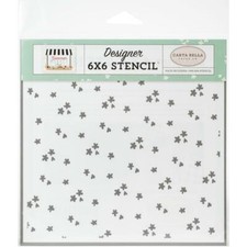 Scrapbooking Crafts CB 6X6 Stencil Summer Market Flowers Small Bunches