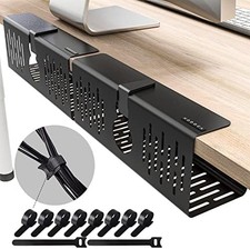 14'' Wire Management, No Drill Under Desk Cable Management Tray