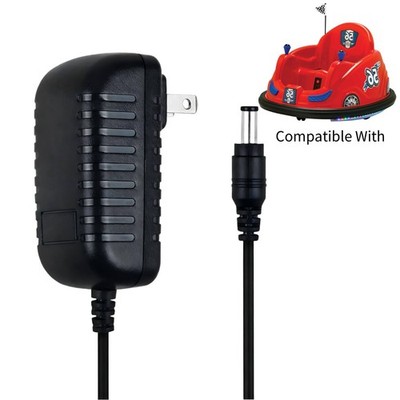 6V 1A Battery Charger for Ride On Cars, Adapter for Flybar Kidzone Bumper Car