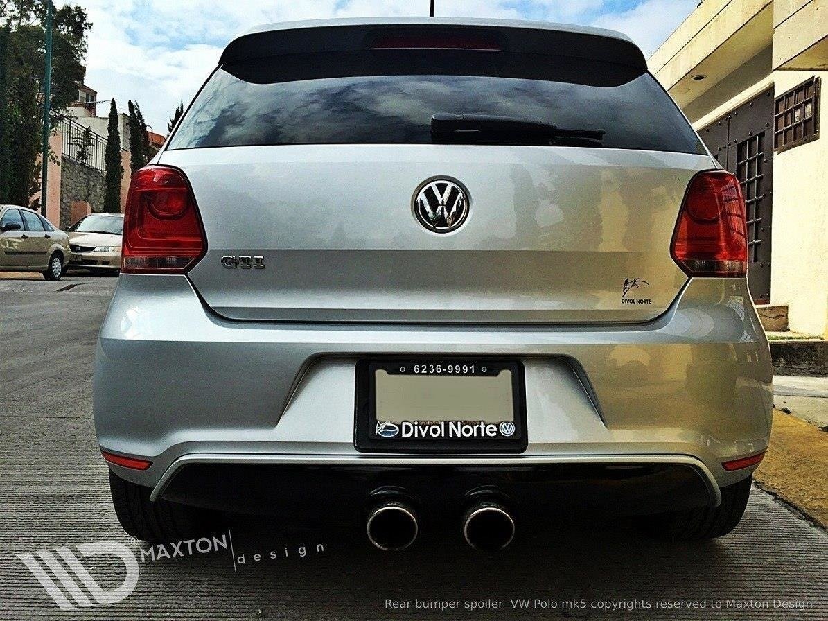 Rajout de pare-chocs arriere Maxton pour Volkswagen Polo GTI Mk5 noir brillant