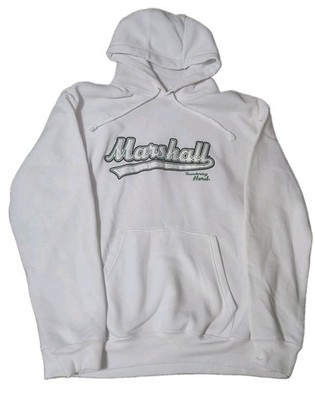 Vintage Cheneral Marshall Thundering Herd Hoodie Sweatshirt White Mens XL 29x26