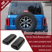 Smoked Black Rear Tail Light LED Lamp Cover Trim Guard for Ford Bronco 2021 22+