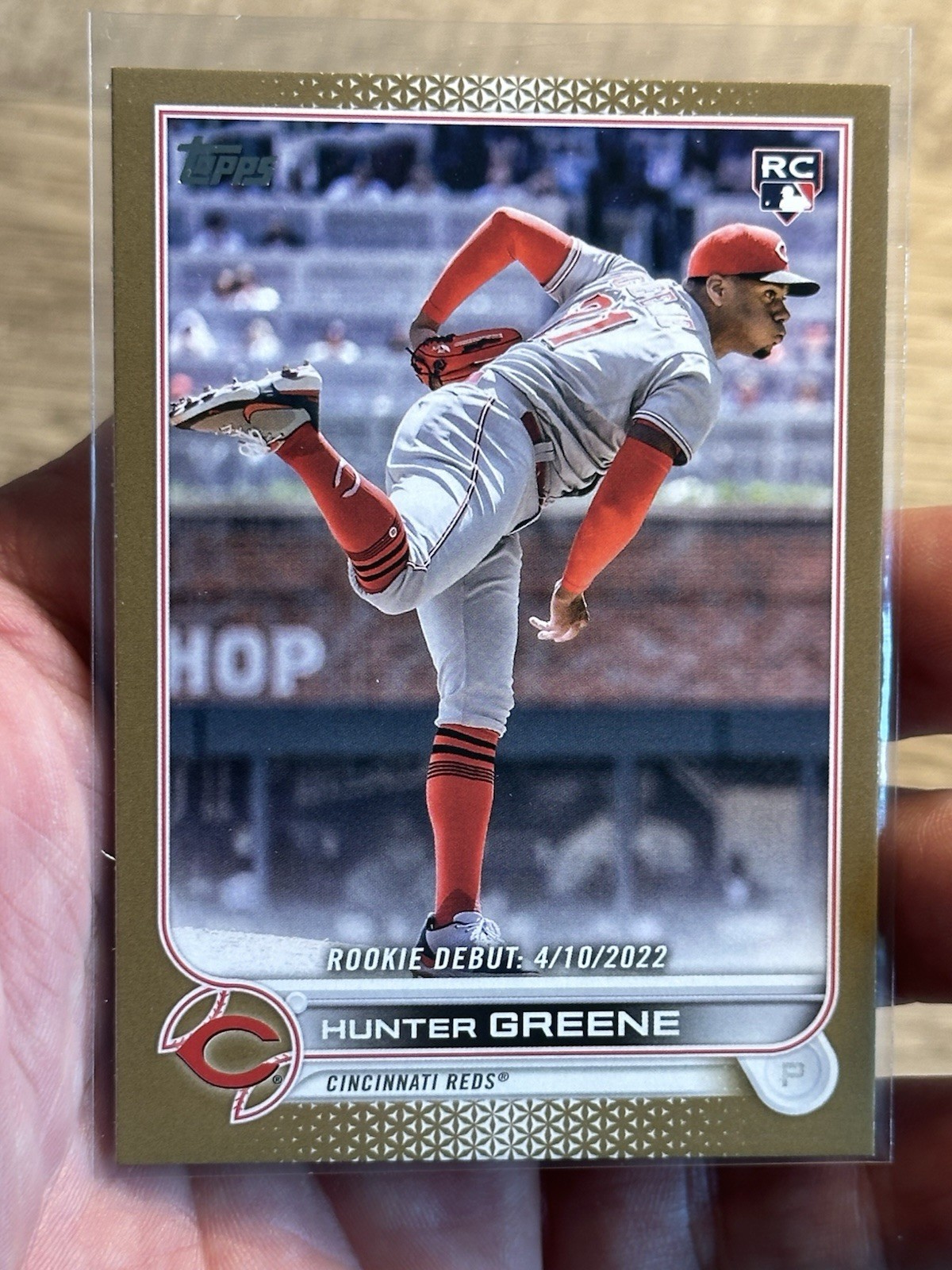 2022 Topps Update Hunter Greene Rookie Debut #US267 Gold Parallel /2022 RC