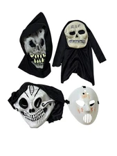 Vintage Halloween Masks Lot of 4 Easter Unlimited Paper Magic Group Skull Horns