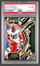 2023 Panini Select - Myles Garrett #152 Premier - Die Cut Zebra Prizm - PSA 8 NM
