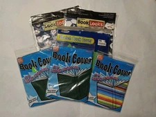 Stretchable Fabric School Book Covers Lot Of 6 New Sealed Free Ship Book Looks 