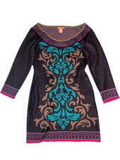 Flying Tomato Women’s Boho Knit Sweater Dress Tunic Medium Colorful Y2K