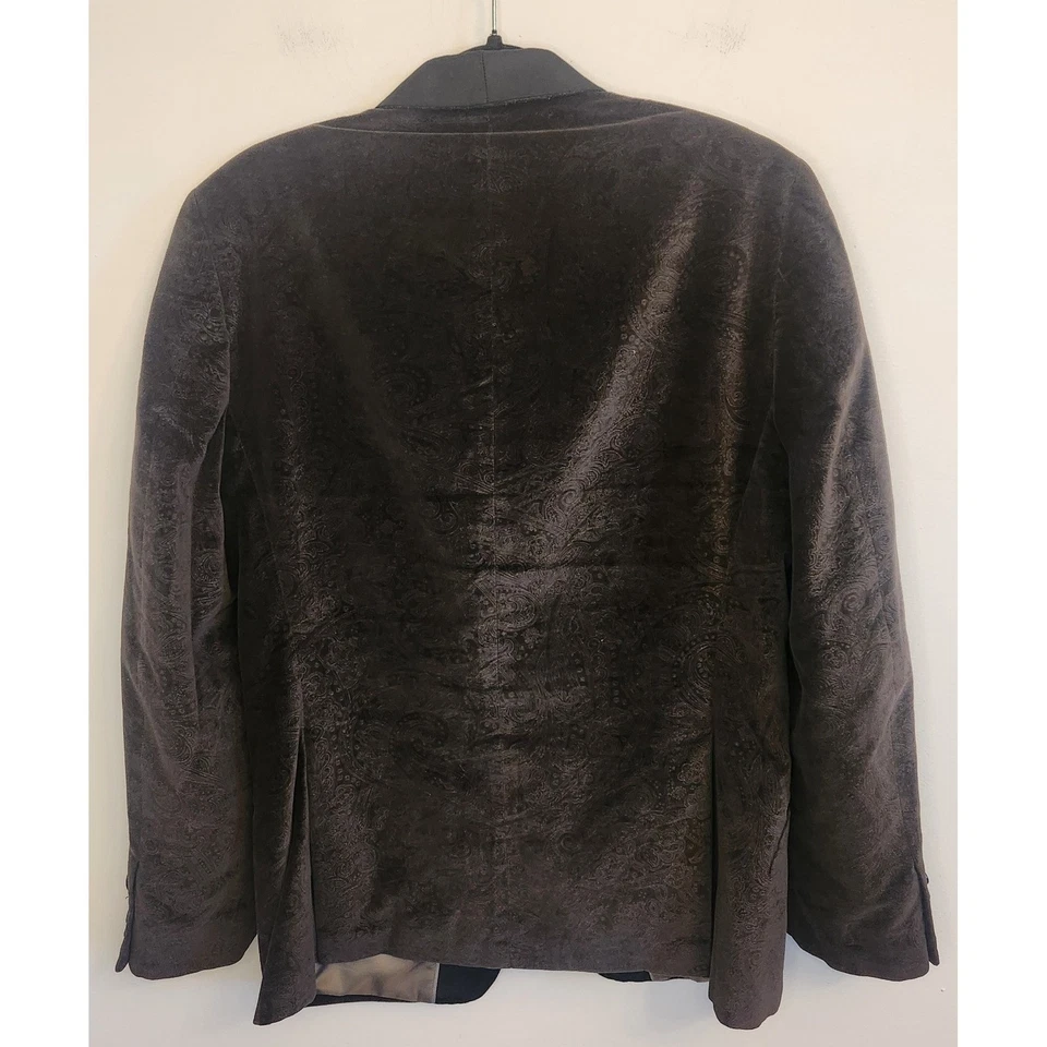 Blazer de terciopelo de cachemira marrón de Murano para hombre chaqueta de un botón abrigo deportivo talla mediana Foto 4 de 4