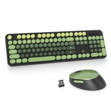 Keyboard and Wireless, Cute Full-Size Cordless Keyboard with Number Pad 2.4 G...