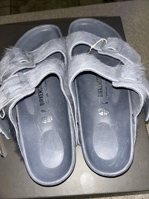 Rick Owen's Birkenstock Arizona Fur Sandals men's Grey size 43 | eBay