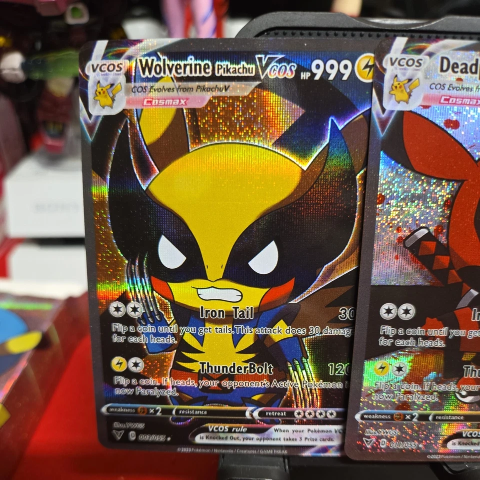 Pokemon Pikachu Deadpool & Pikachu Wolverine Pikachu Cosplay Custom Cards Set - Image 2 of 4