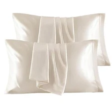 Satin Pillowcases for Hair & Skin | Queen 4-Pack Beige 20x30 | Smooth & Soft