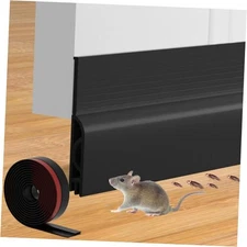 Door Draft Stopper for Bottom of Door, Adjustable Weather 39inch Black