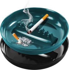 Ash Tray for Cigarettes & Cigar, 7 Inches Large Size Indoor Outdoor Ashtrays wit