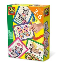 SES Creative 14838 SES Ich lerne sticken Cat I Learn to Embroider, Multicoloured