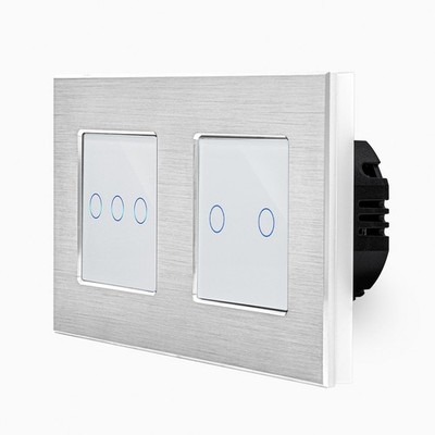 Sensor Touch Dimmerschalter + Dimmer Serienschalter Rahmen Aluminium Luxus-Time