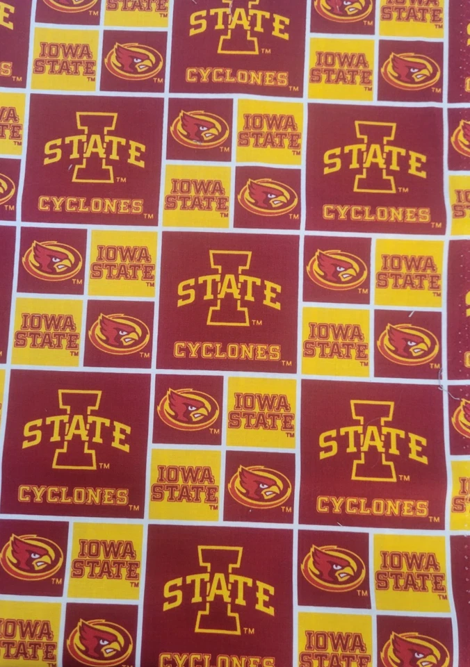 IOWA STATE CYCLONES CHECKED College Cotton Fabric - Image 2 of 2