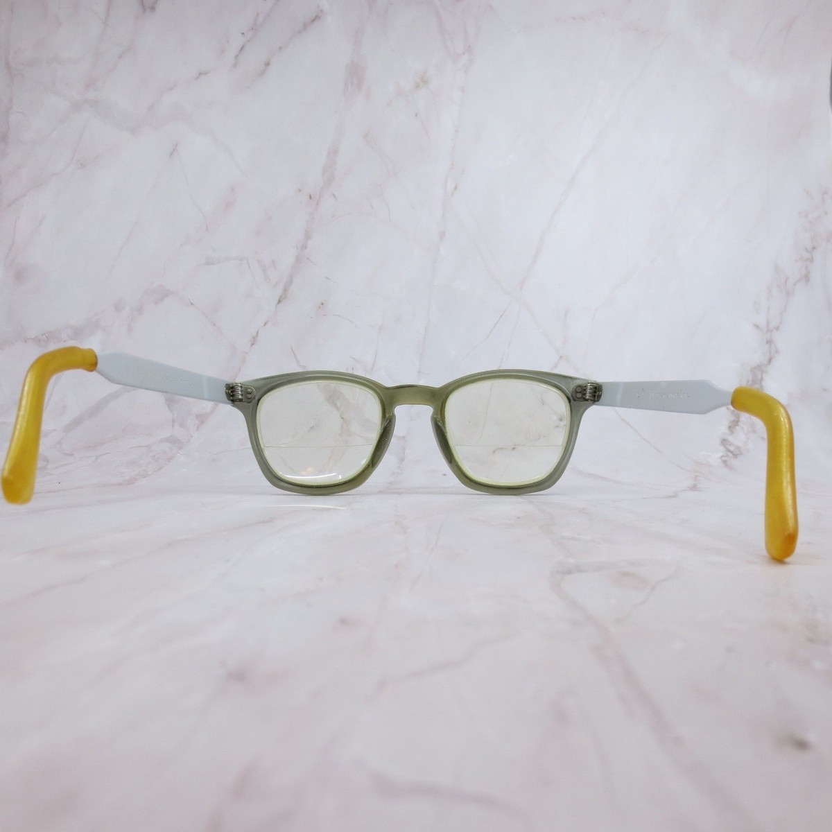 Vintage American Optical AO 48-22 Green White Safety Eyeglasses 