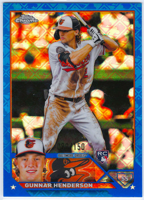Gunnar Henderson 2023 Topps Chrome Logofractor #2 Blue Refractor /150 (RC)