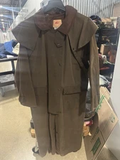The Australian Outback Collection Oilskin Waxed Duster Jacket Cape Coat XL Exc!
