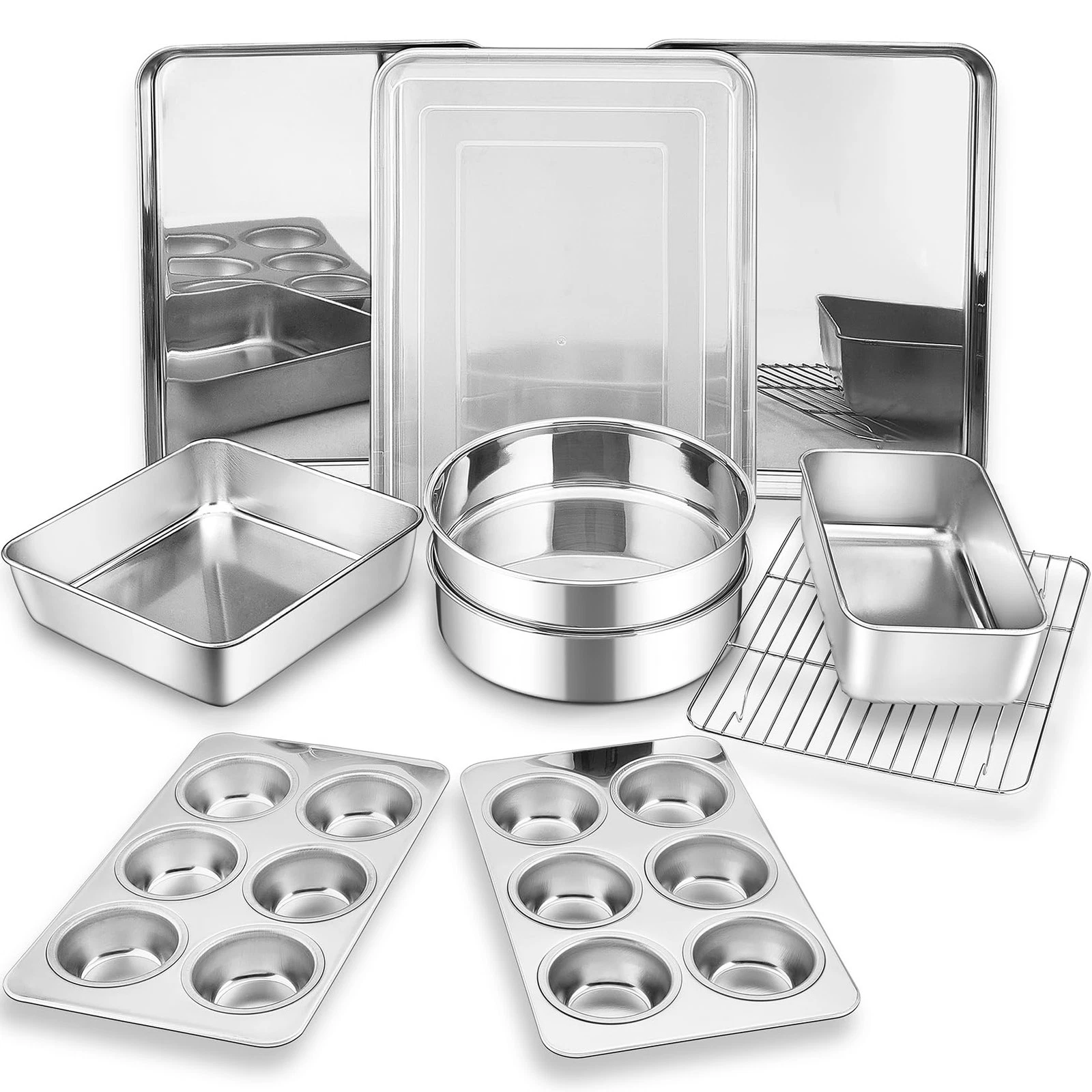 Bakeware Sets of 11, Stainless Steel Baking Pans Set, Includes Baking Sheets ...
Opens in a new wind