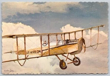 BIPLANE ART ARTIST WALTER CARRY aviation US MAIL DH-4 Postcard