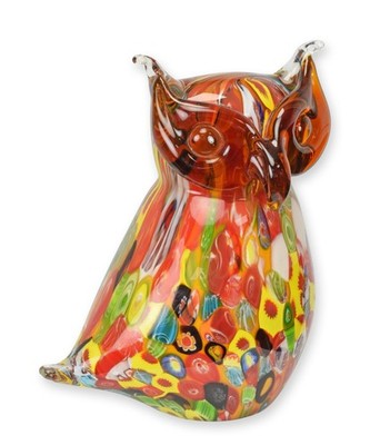 Glasfigur Eule im Murano-Stil Replikat Retro Design Dekoration