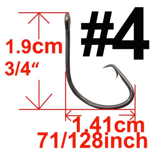 Pack Of 100 Sea Saltwater Fishing Offset Circle Fishing Hooks - Various - Picture 26 of 33