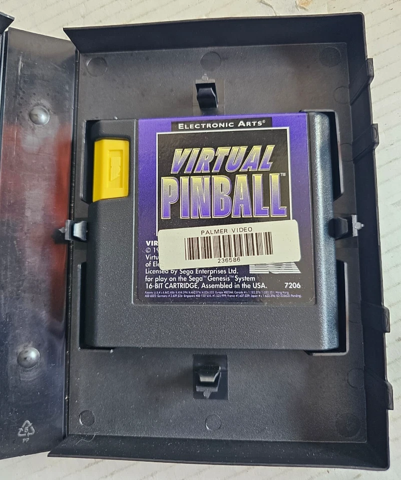 1993 Virtual Pinball Sega Genesis Video Game Cartridge Electronic Arts with Box - Image 3 of 4