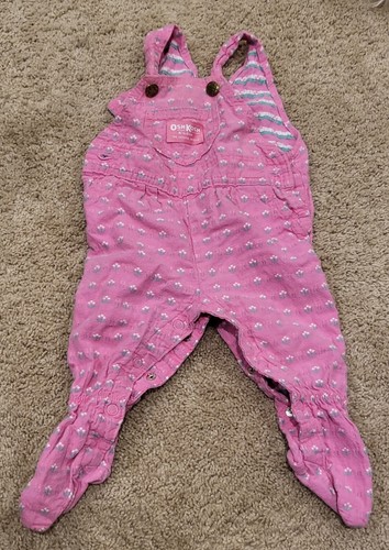 Vintage Osh Kosh B'Gosh Vestbak Overall mit Fuß 3-6 Monate, 100% Baumwolle