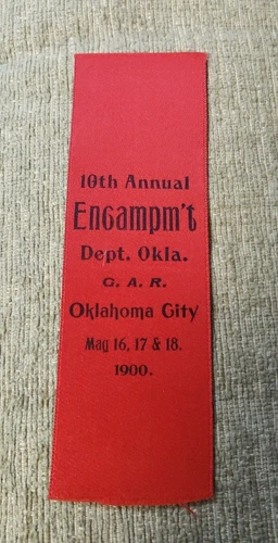 GAR 1900 OKLAHOMA CITY ANNUAL ENCAMPMENT BADGE sb