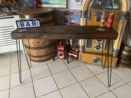 Rustic Table On Black Hairpin Legs