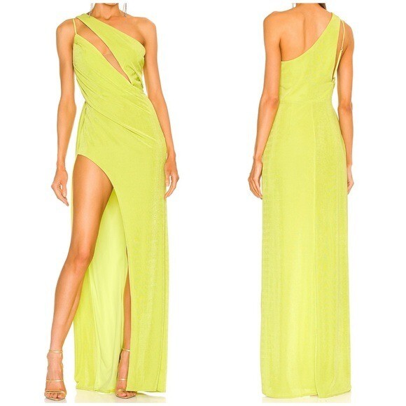 Katie May x Revolve A Cut Above Gown One Shoulder Dress Green