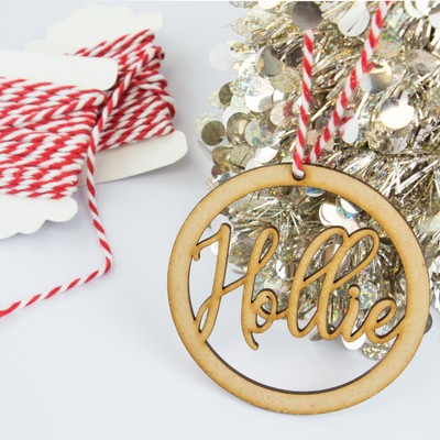 Personalised Wooden Bauble Hanging and Bunting Name Gift ...