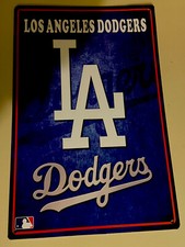 LA Dodgers Los Angeles Metal Wall Art Man Cave Dad Gift Baseball Fan MLB Plaque