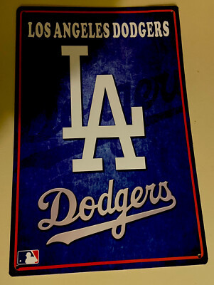 LA Dodgers Los Angeles Metal Wall Art Man Cave Dad Gift Baseball Fan MLB Plaque