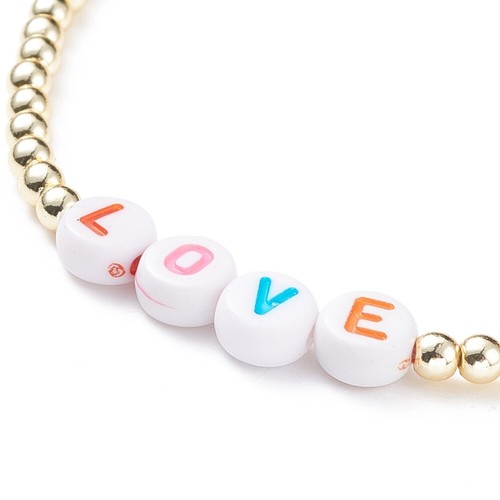 7 - 21 elasticated 'LOVE' mixed gold tone friendship bracelets, lovely gifts - Picture 2 of 7