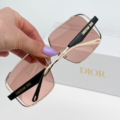 NEW Dior ARCHIDIOR S1U  B0E0 Gold Pink Women Oversized Square Sunglasses Dior Women Sunglasses Gold Pink Oversized Square ARCHIDIOR  main image 4