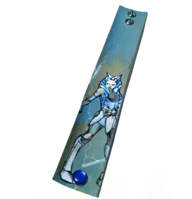 Artisan Made Ahsoka Tano Star Wars INSPIRED hand-painted CUFF Bracelet 